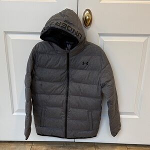 Under Armour Kids Gray Hooded Puffer Jacket